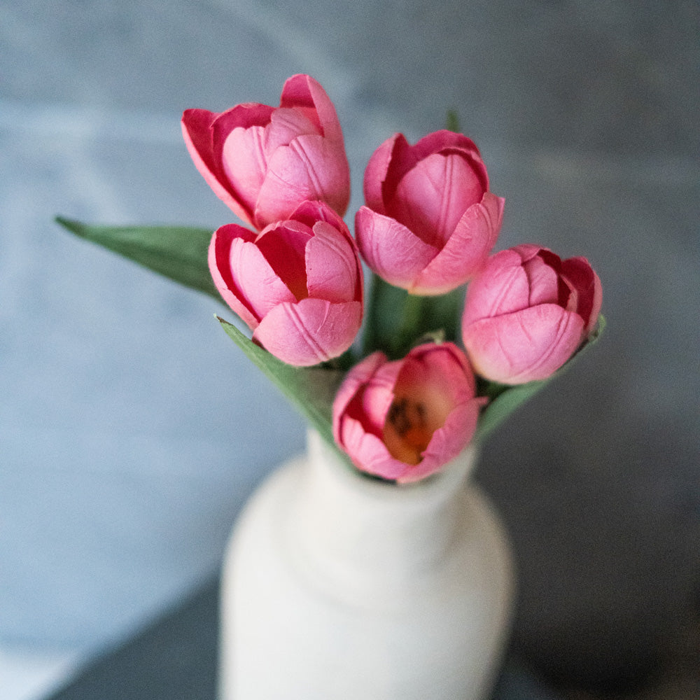 Flowrette mini tulipe papier rose foncé fleur éternelle x1
