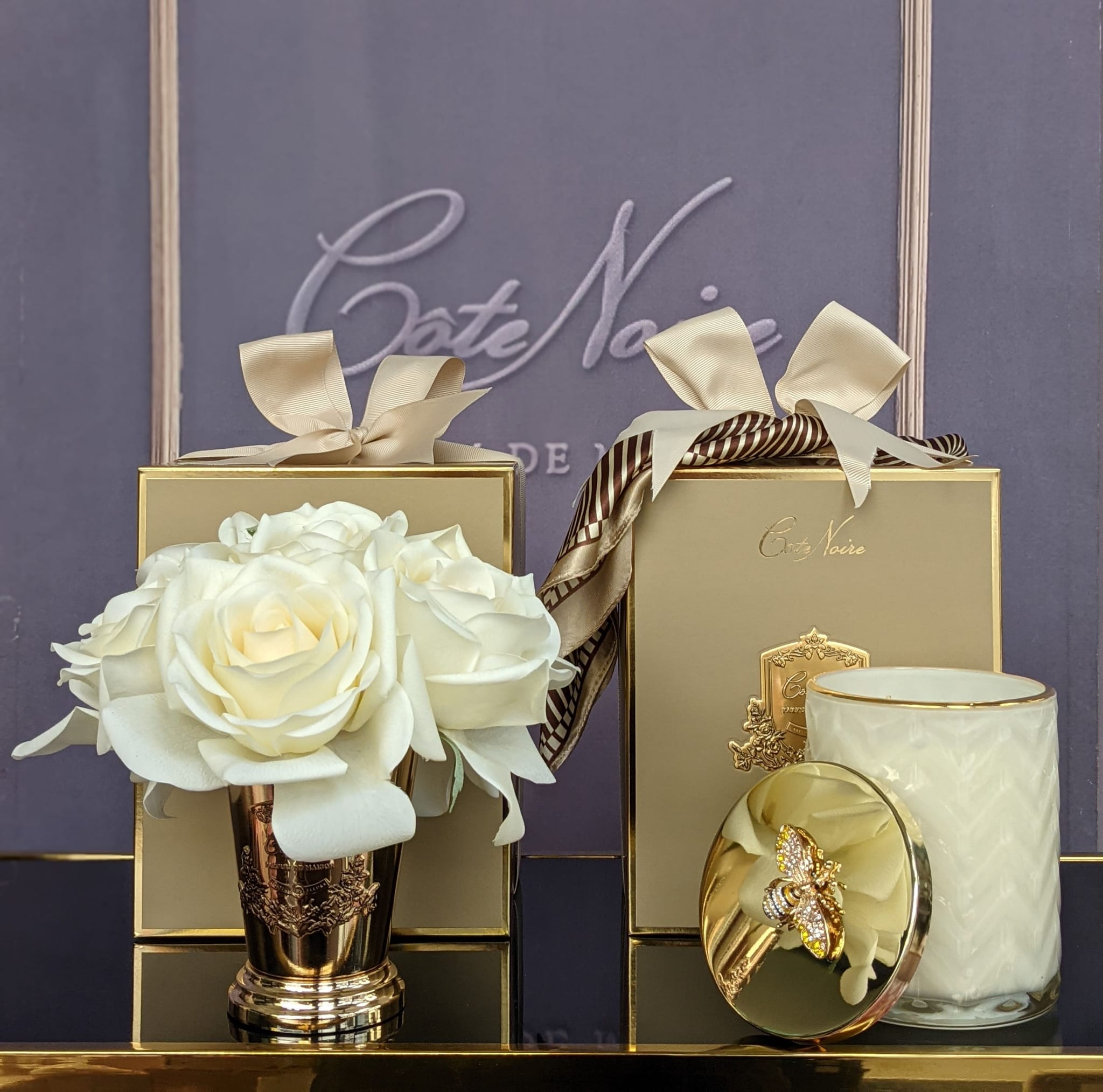 Côte Noire Herringbone Bougie Vanille Blanche Crème 600 g