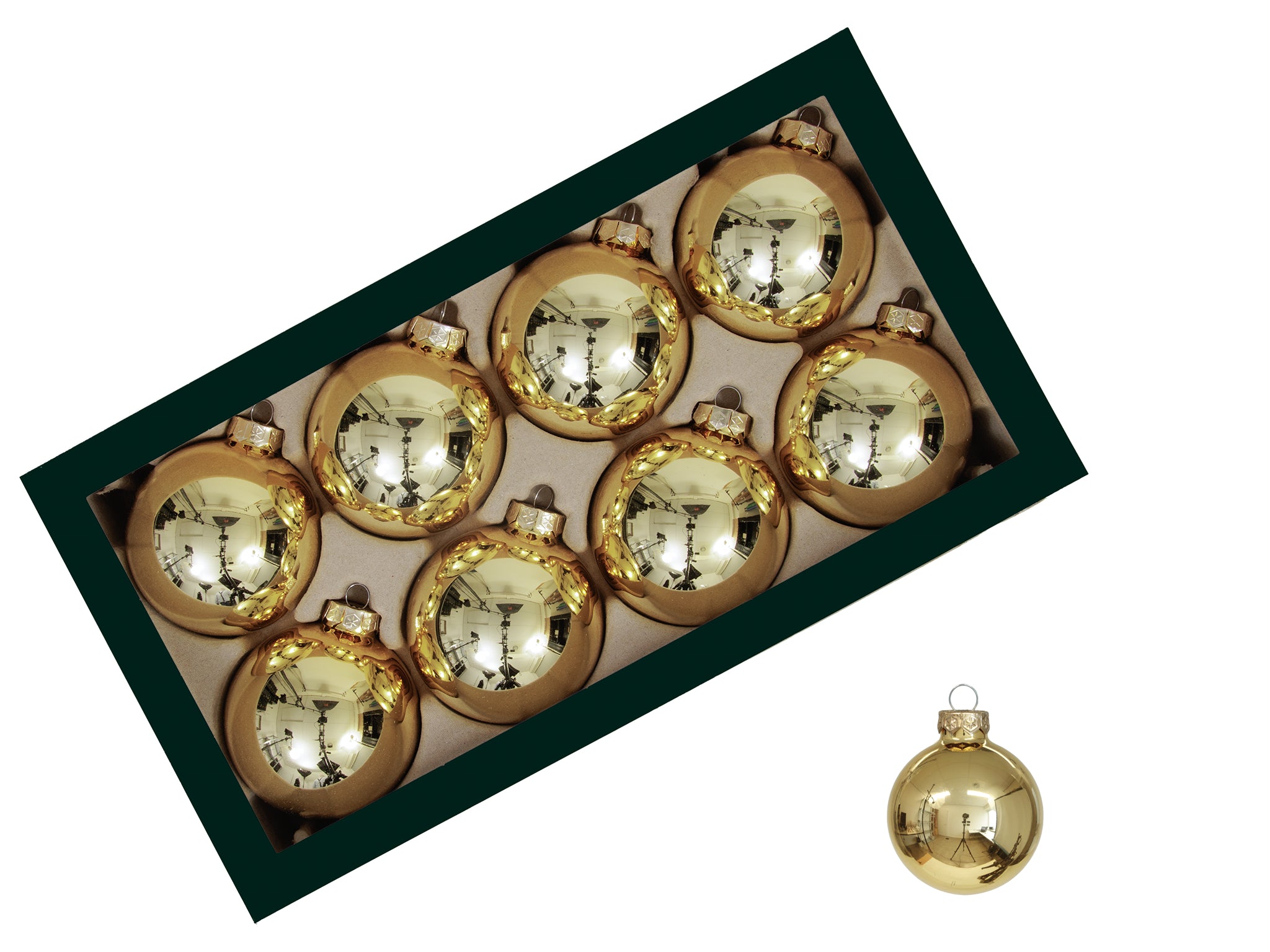 Feuillazur Rungis Boules Noël doré 10cm boîte 4 pièces