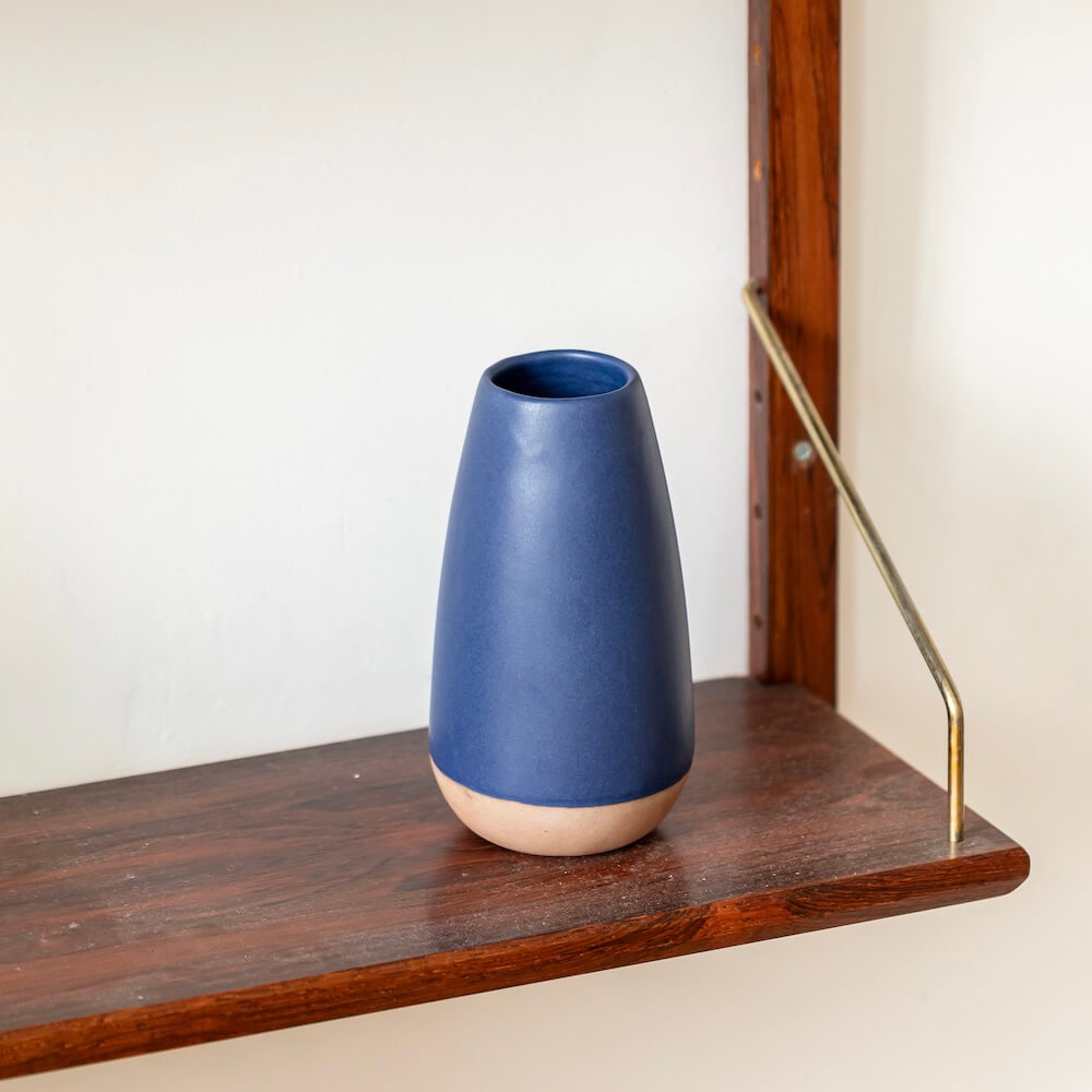 Flowrette Harmony vase en grès bleu nuit