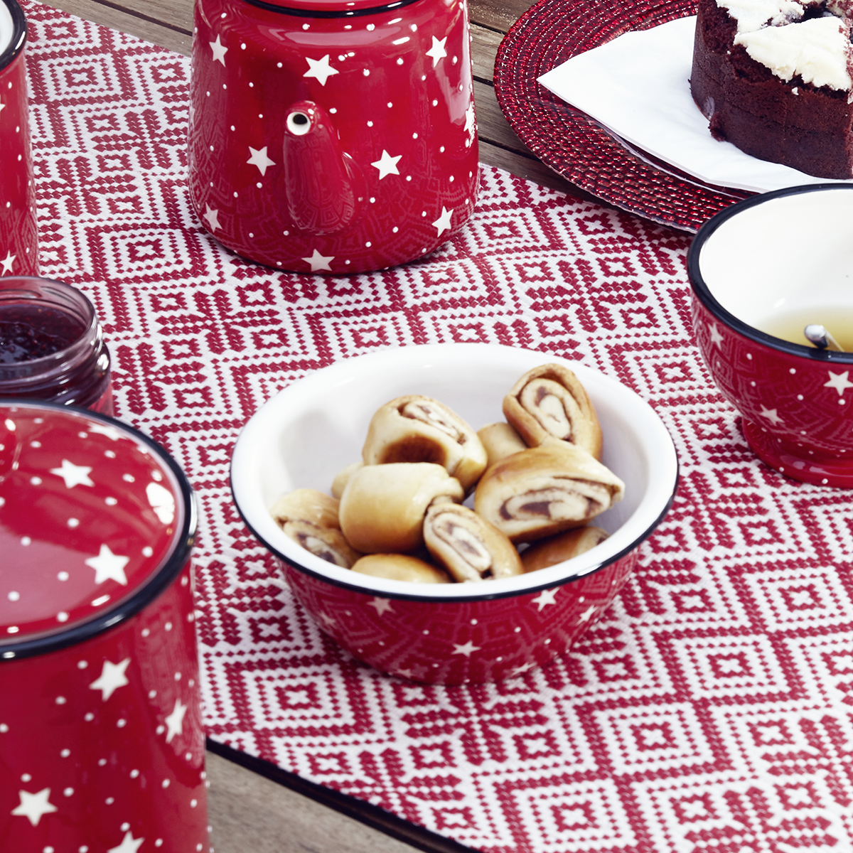Sia Home Ginger chemin de table 140 cm rouge