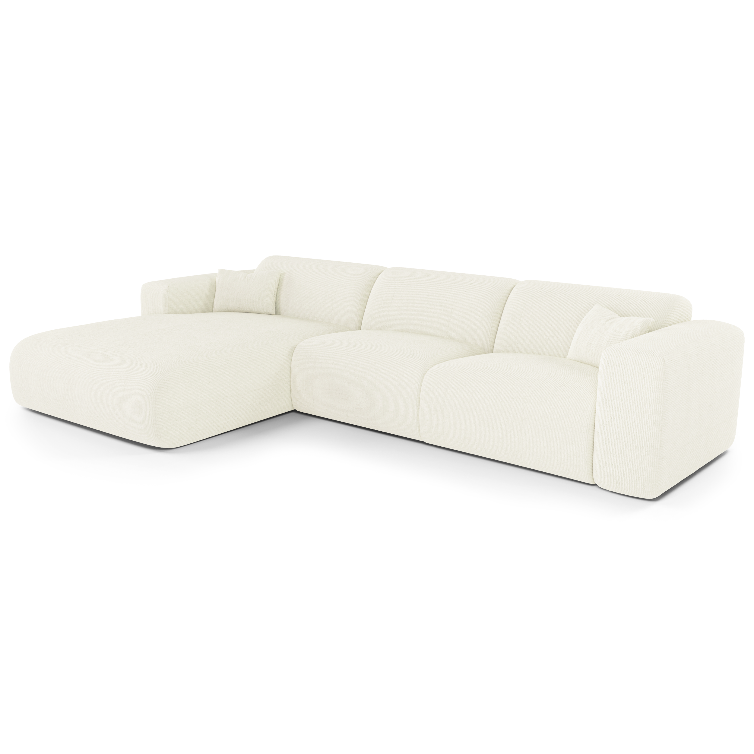 Sia Myra canapé angle gauche convertible crème 5 places