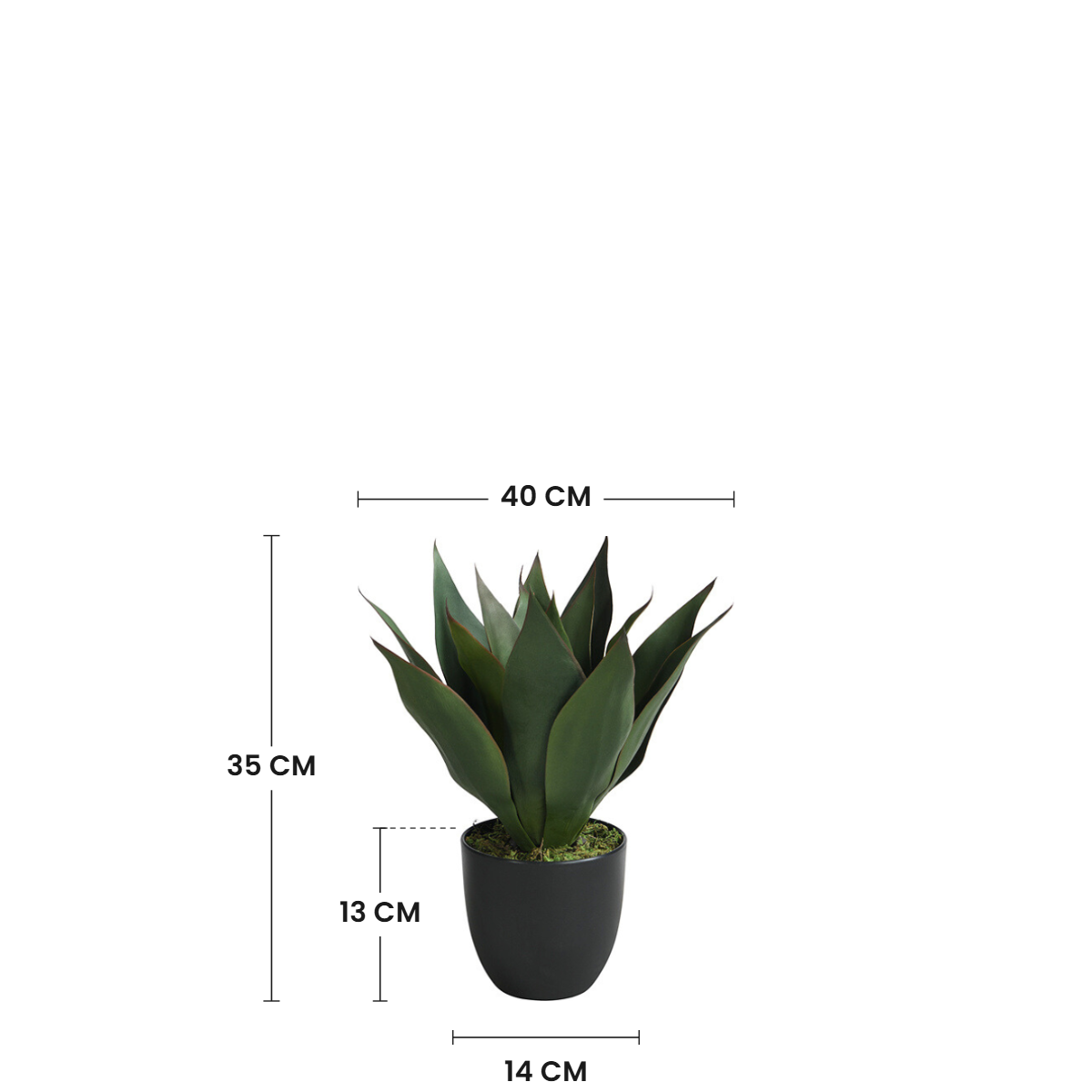 Sia Home Agave plante artificielle pot 35 cm vert