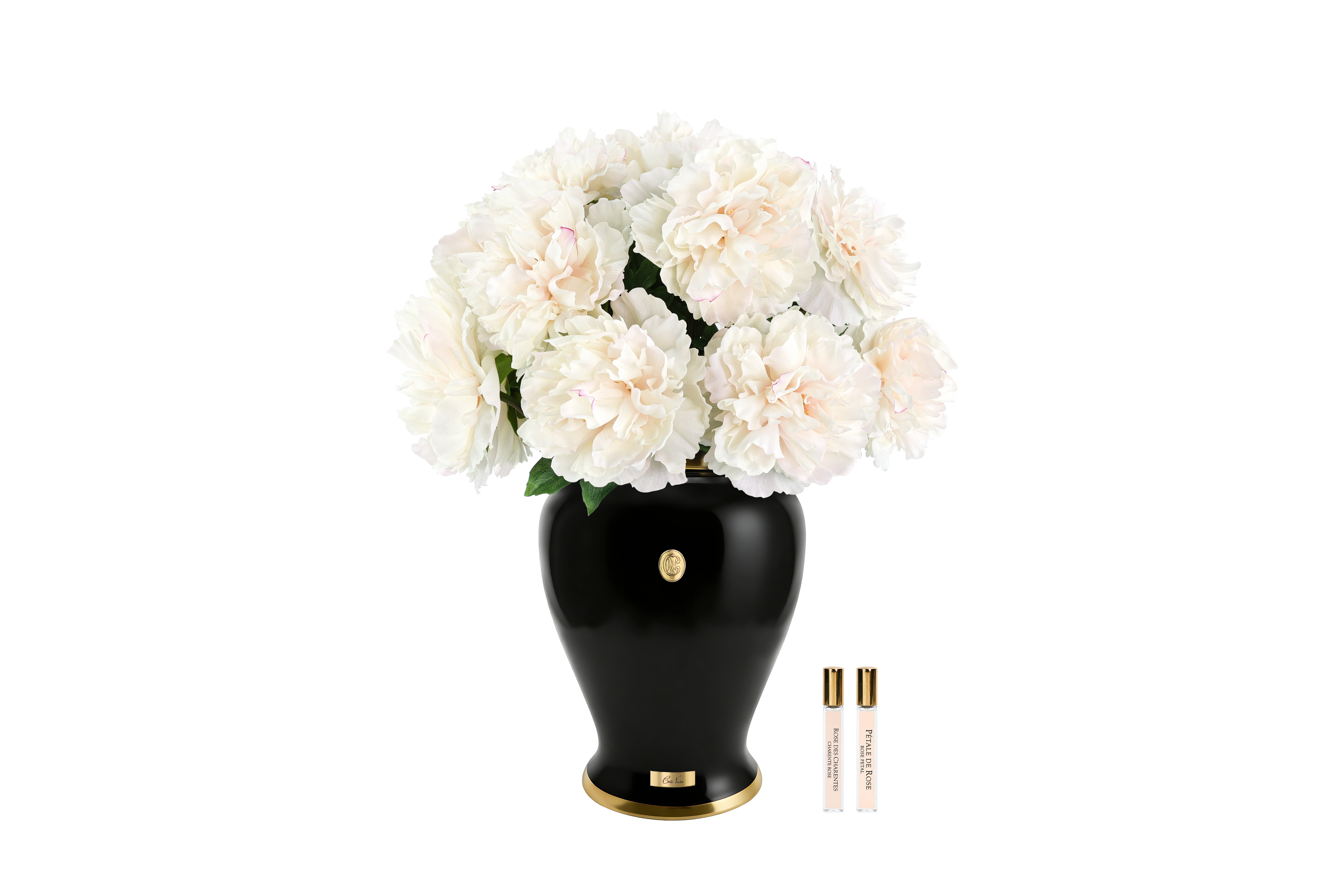 Côte Noire Perfumed Flowers Imperial pivoines blush gold badge