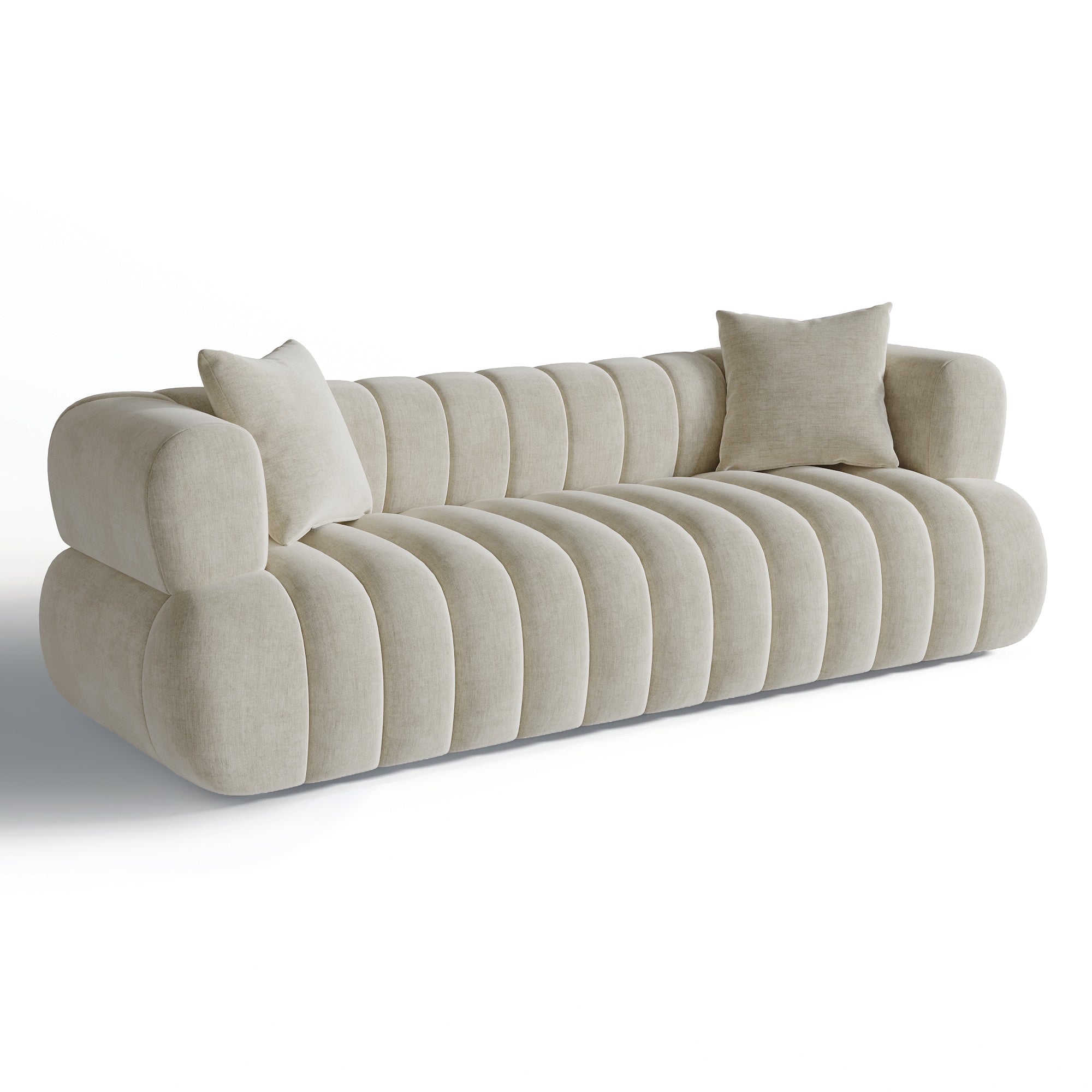 Sia Home Ross canapé droit capitonné crème