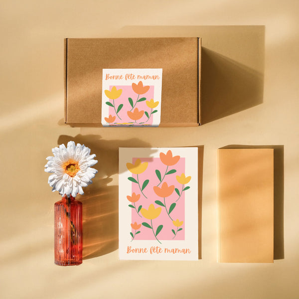 Flowrette Mom box coffret fête des mères gerbera blanche et vase