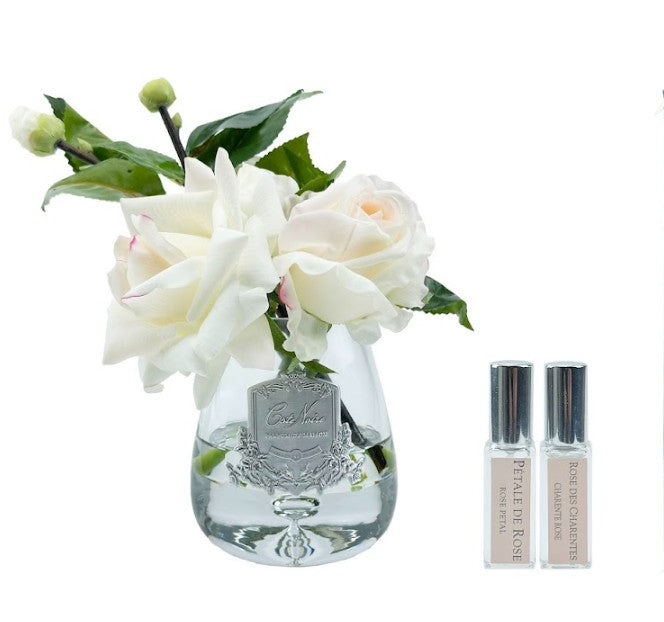 Côte Noire Tea Rose TR02 bouquet blush vase clair