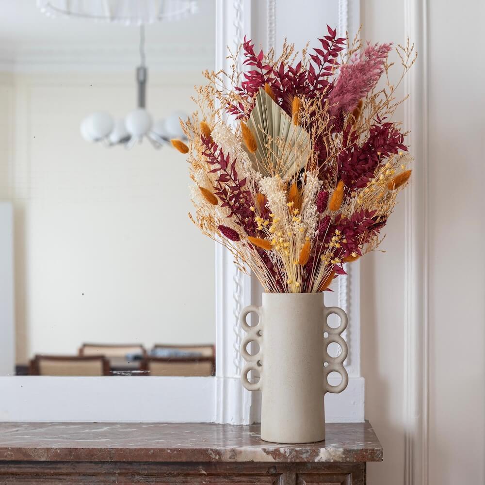 Flowrette Nature bouquet fleurs séchées terracotta bordeaux