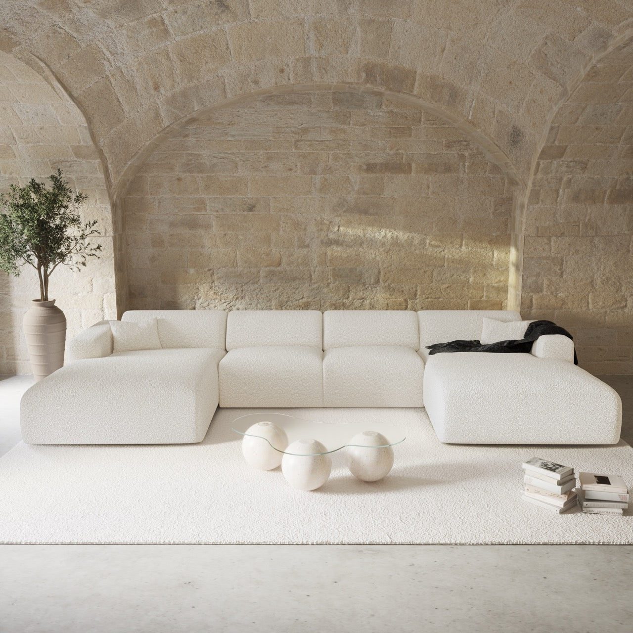 Sia Home Myra Canapé Panoramique Symétrique Crème