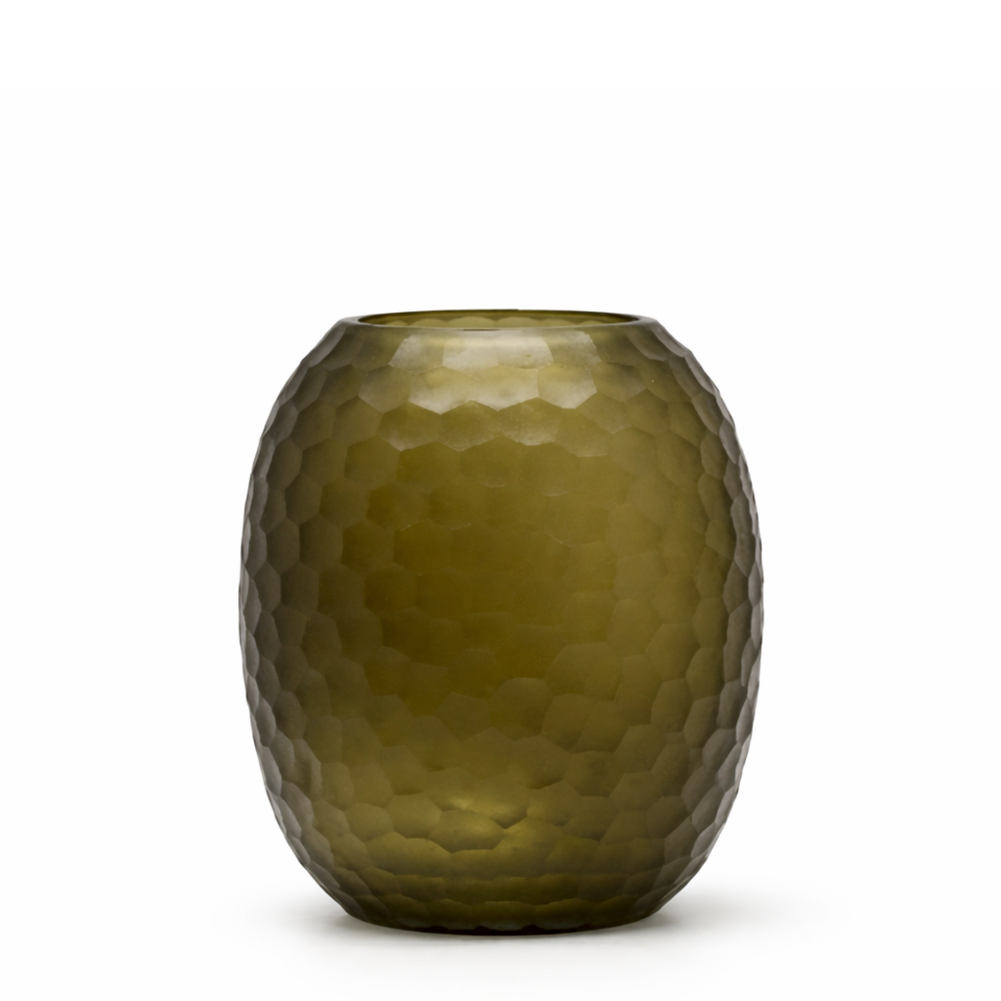 Sia Gemma vase verre soufflé vert 25 cm facetté
