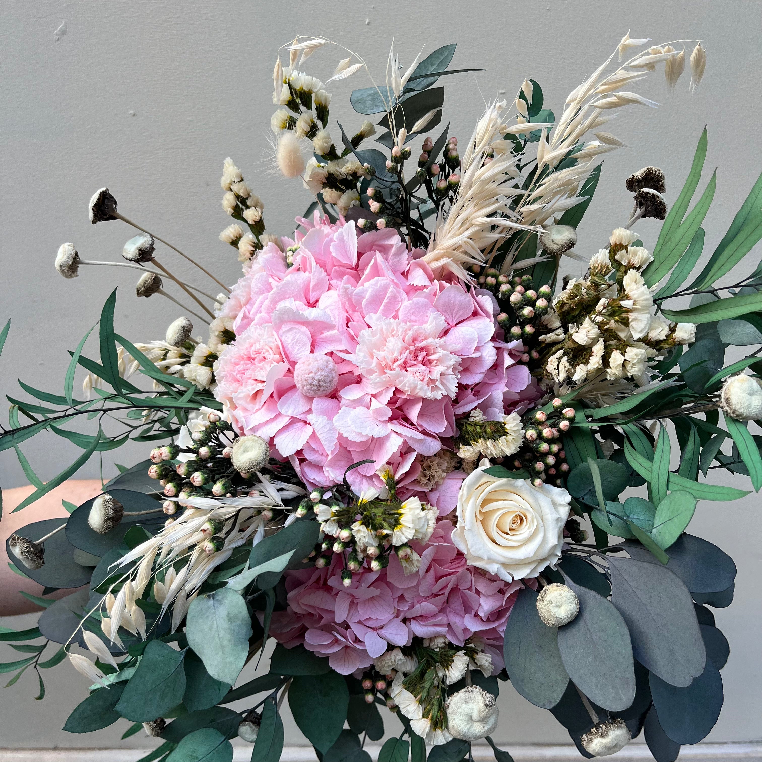 Ateliers Ouchamp Rue de Charonne bouquet stabilisé rose 45 cm