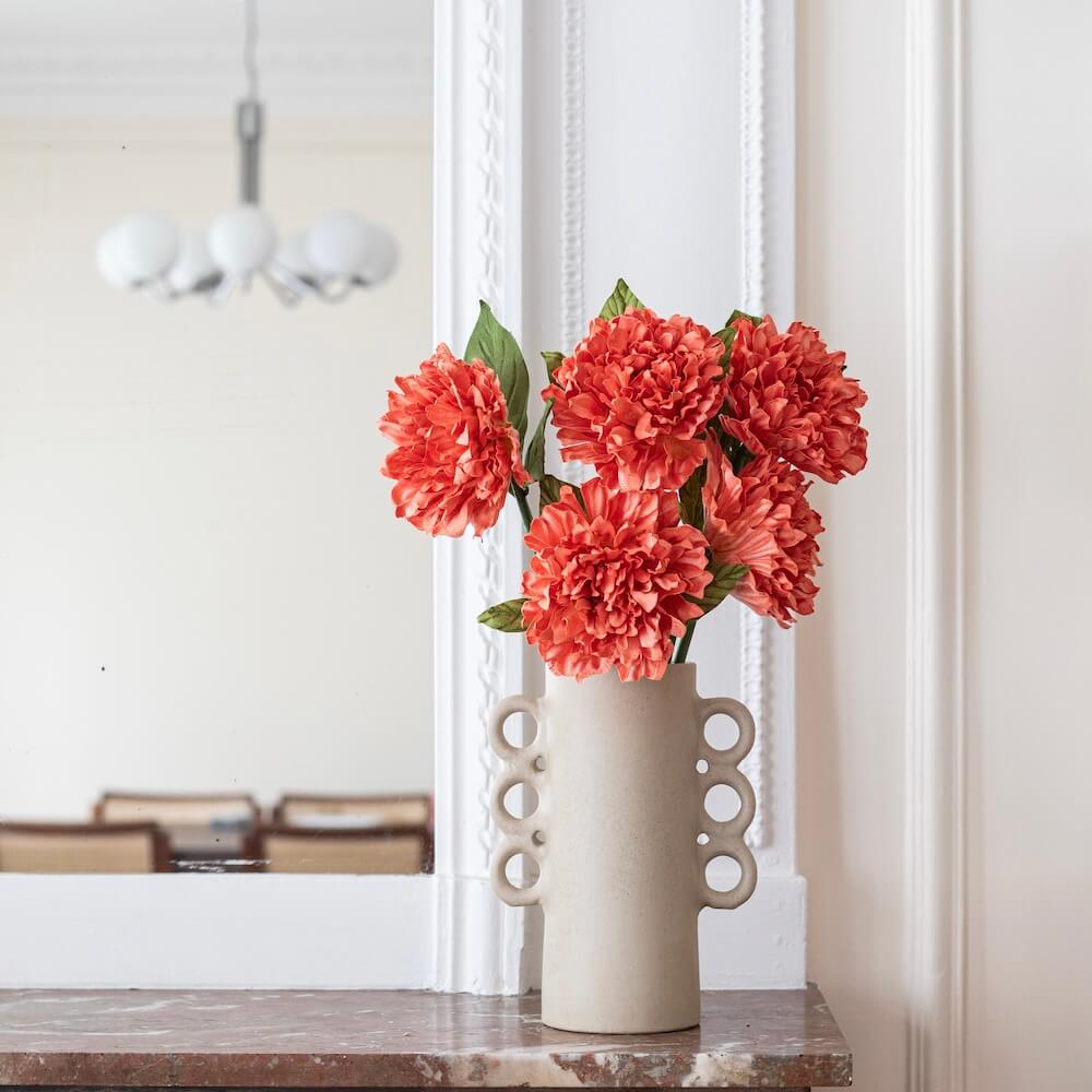 Flowrette Dahlia en papier grenade fleur tige x1 sans entretien