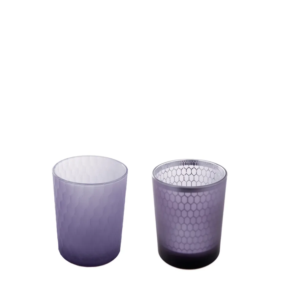 Sia Home Palm Petit Format photophore verre violet lot 2