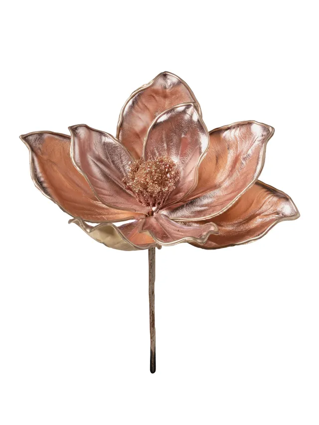 Feuillazur Rungis Tige magnolia fleur artificielle rose gold 25cm