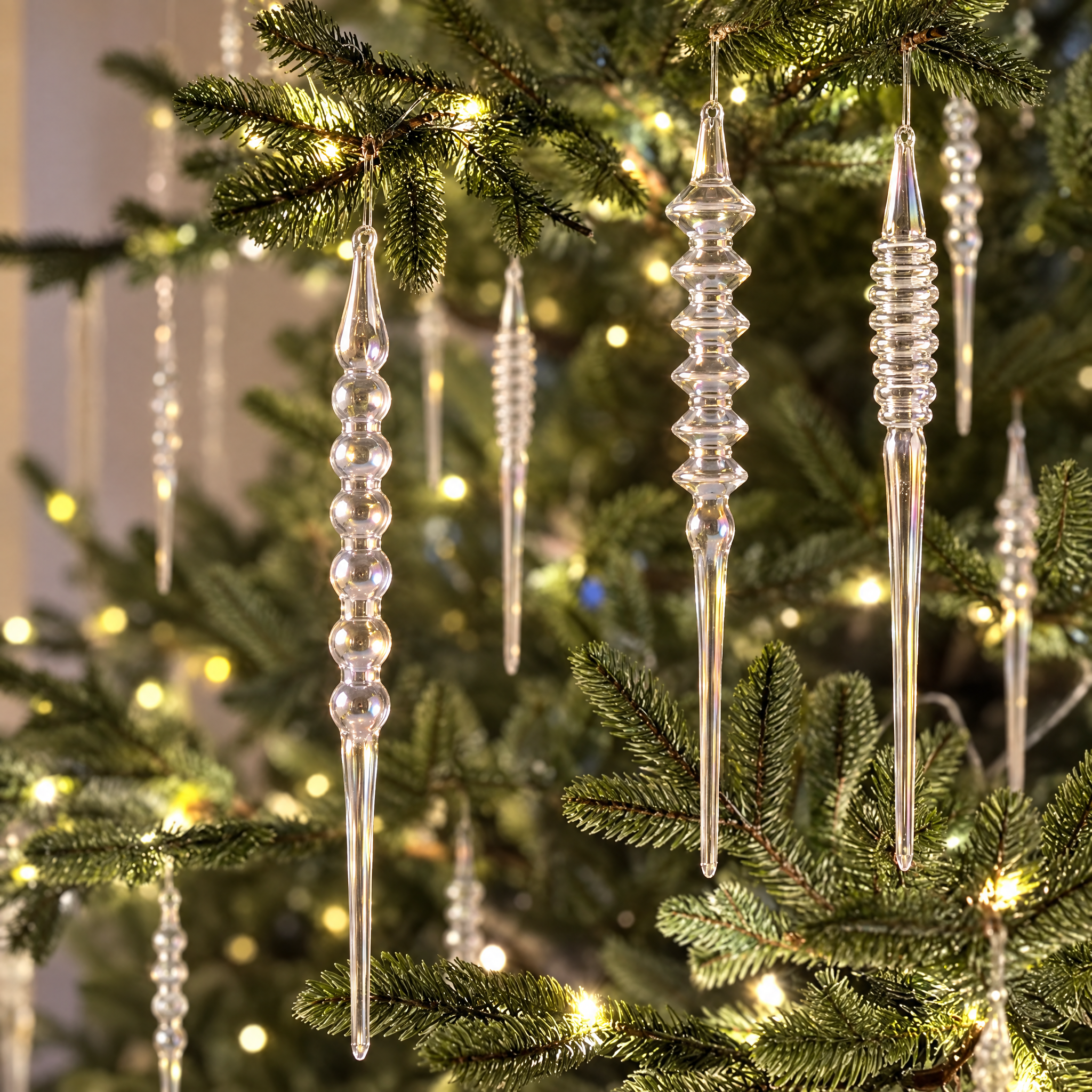Sia Home Glaçons Irisés suspensions Noël transparent x3