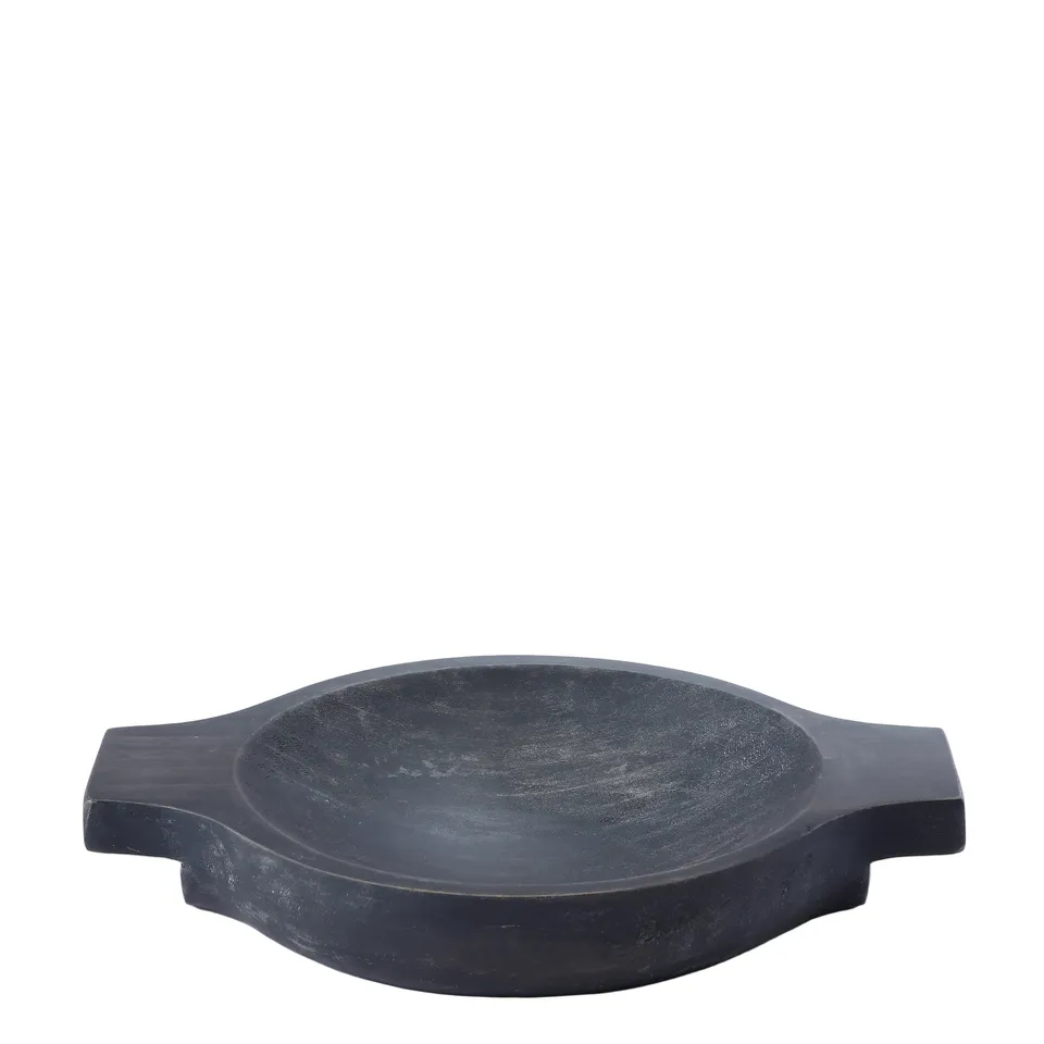 Sia Home Osso plateau décoratif rond noir bois