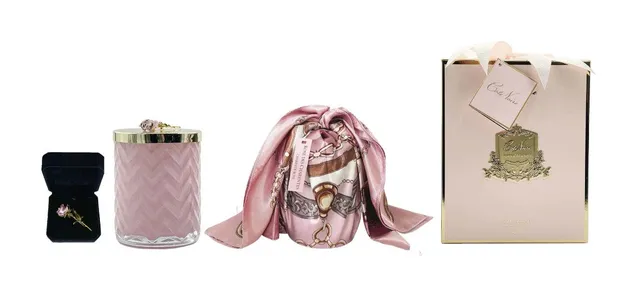 Côte Noire Herringbone Candles bougie Charente Rose 600g