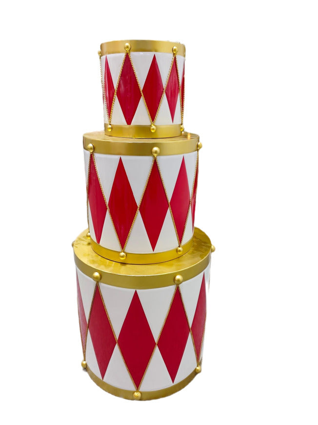 Feuillazur tambour rouge déco Noël 41 cm traditionnel