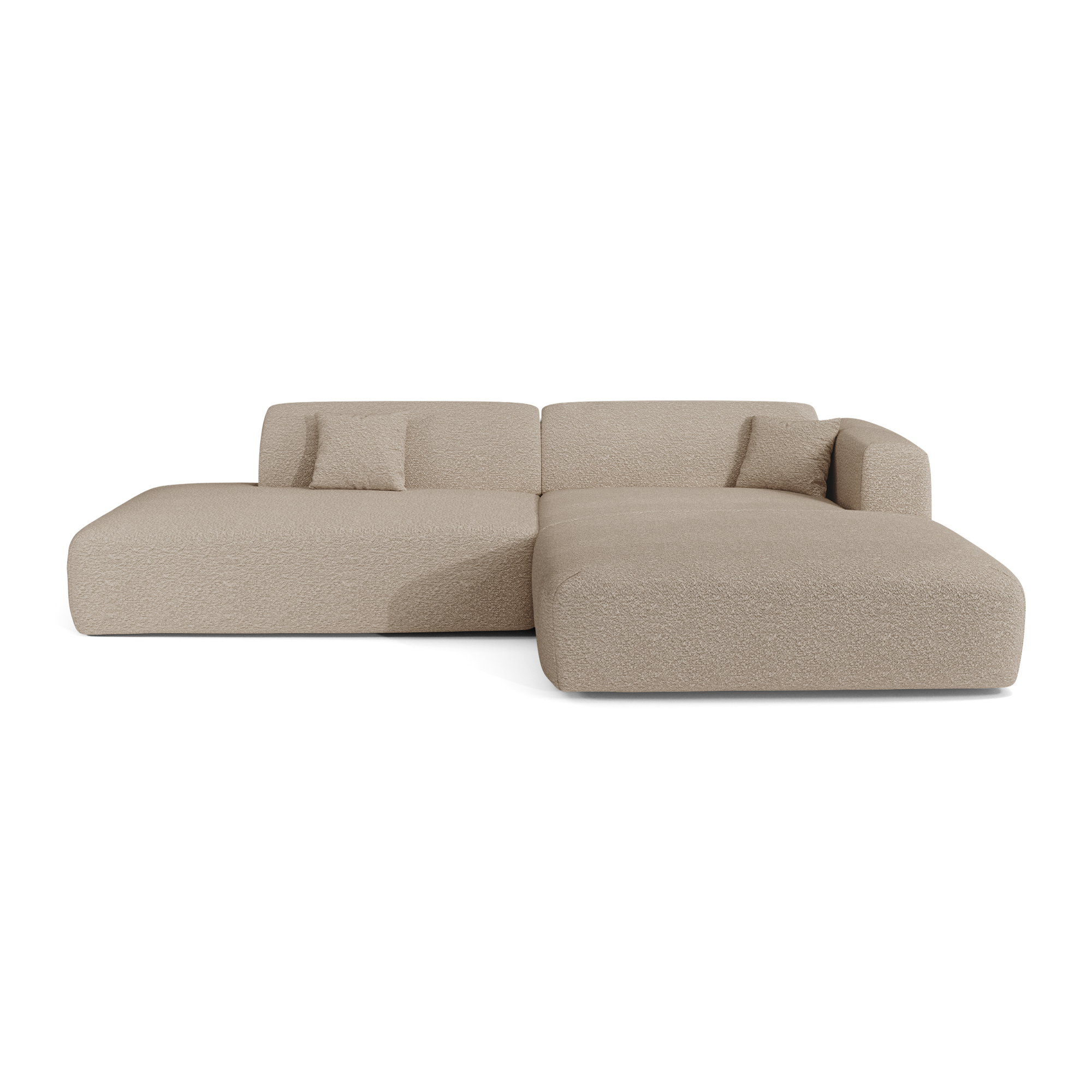 Sia MYRA canapé angle droit 5 places crème tissu