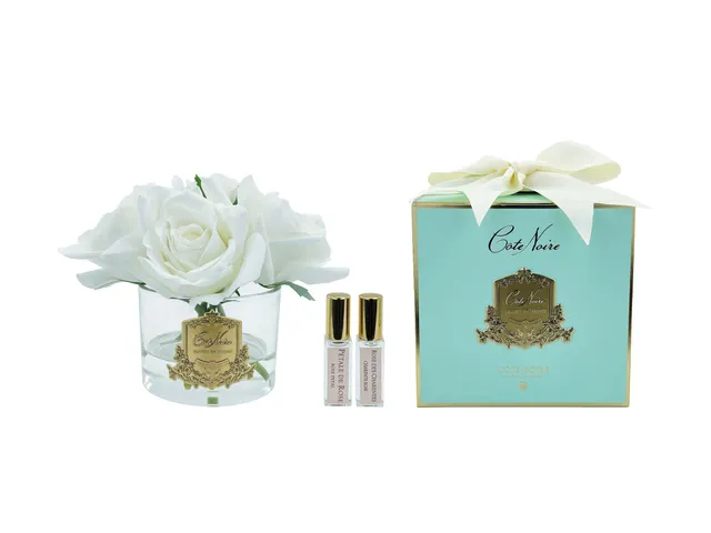 Côte Noire Perfumed Flowers GMR92 bouquet 5 roses ivoire