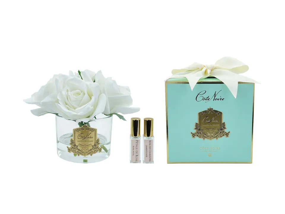 Côte Noire Perfumed Flowers GMR92 bouquet 5 roses ivoire