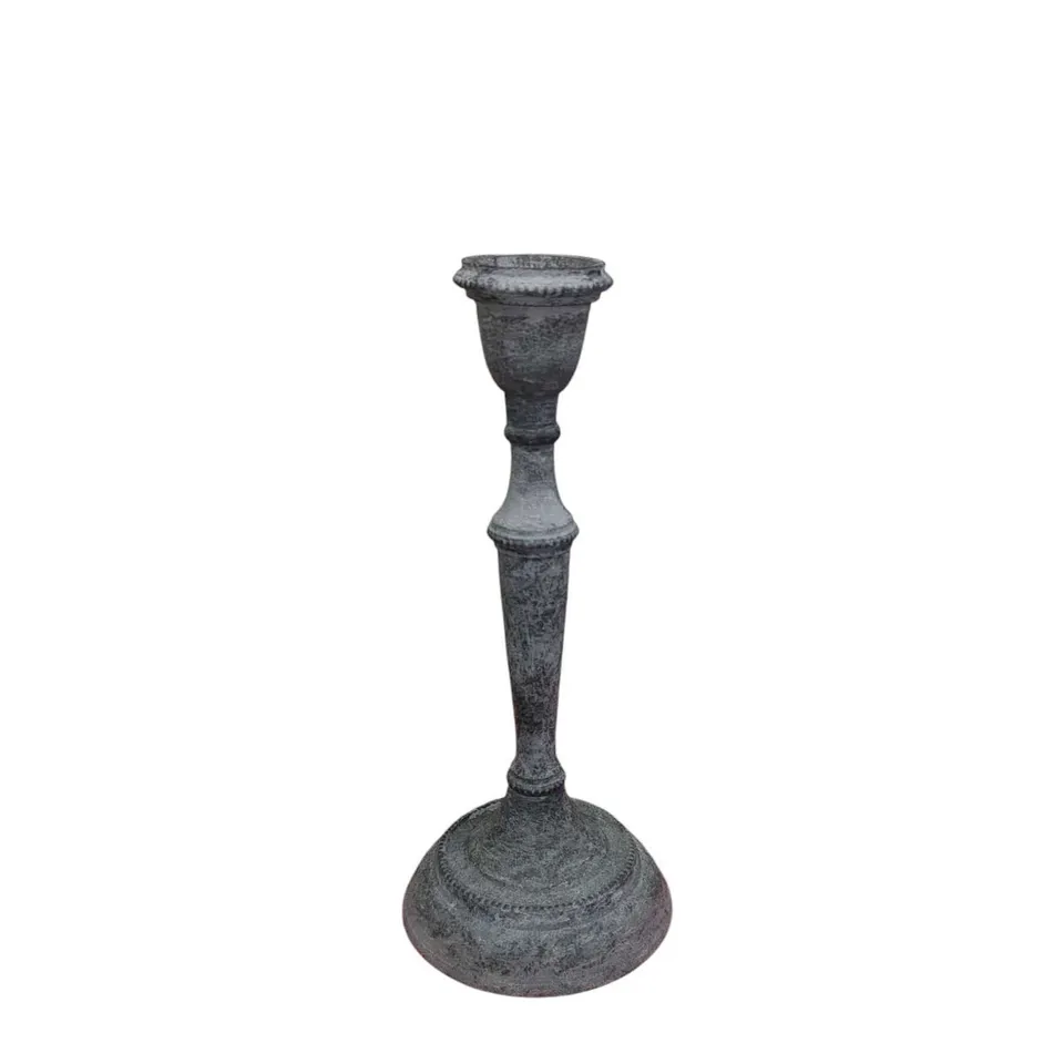 Sia Home Aspen bougeoir gris 25 cm acier patiné