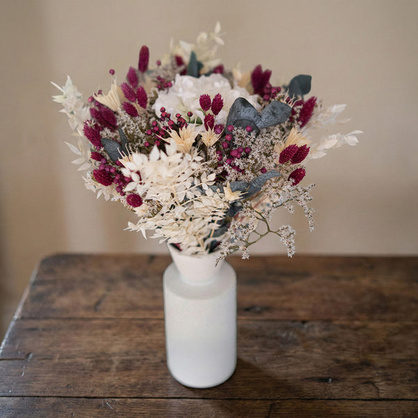 Flowrette Colette bouquet fleurs séchées mixte rose