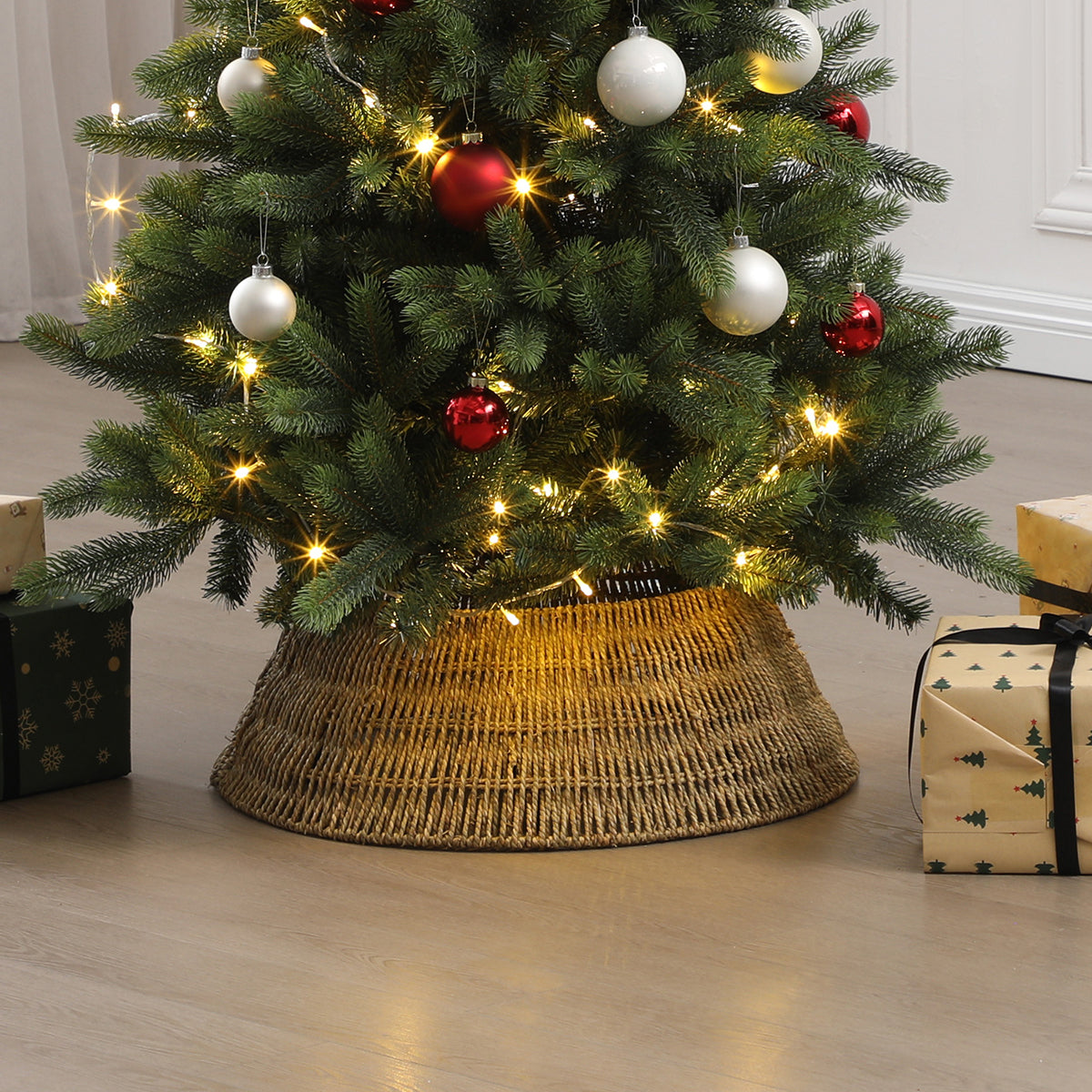 Sia Home cache-pied sapin fibre marron 65 cm