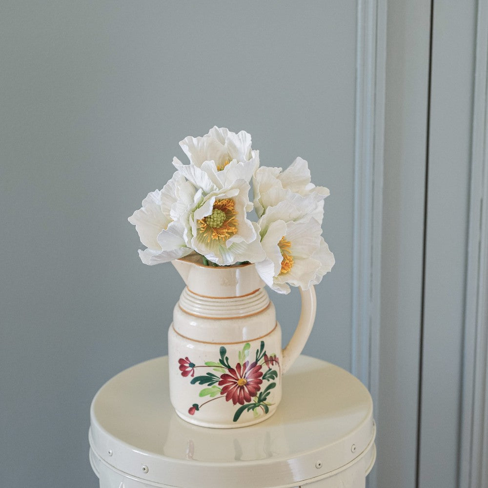 Flowrette Fleurs en papier Pavot fleur blanche x1