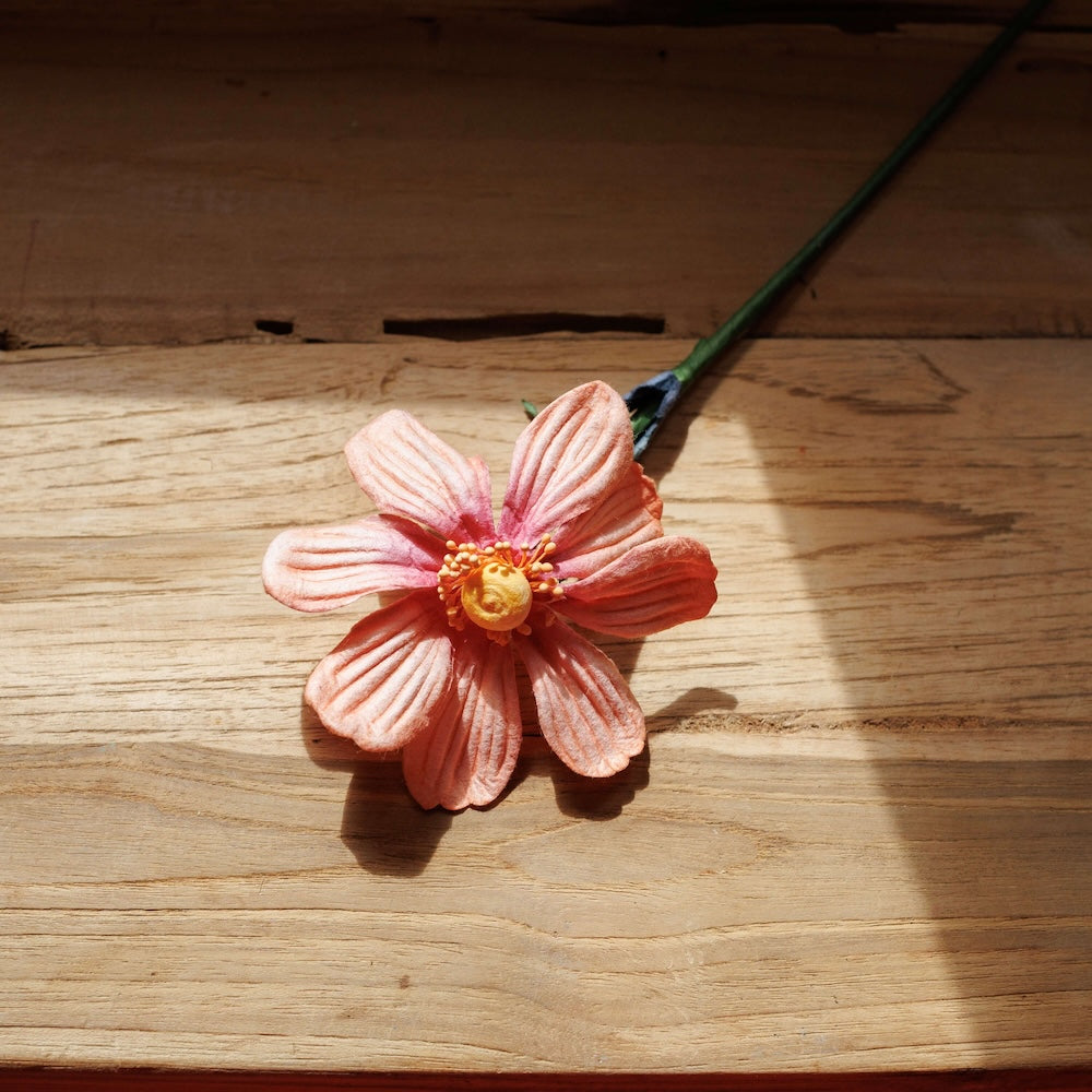 Flowrette Cosmos papier pêche fleur tige x1 sans entretien