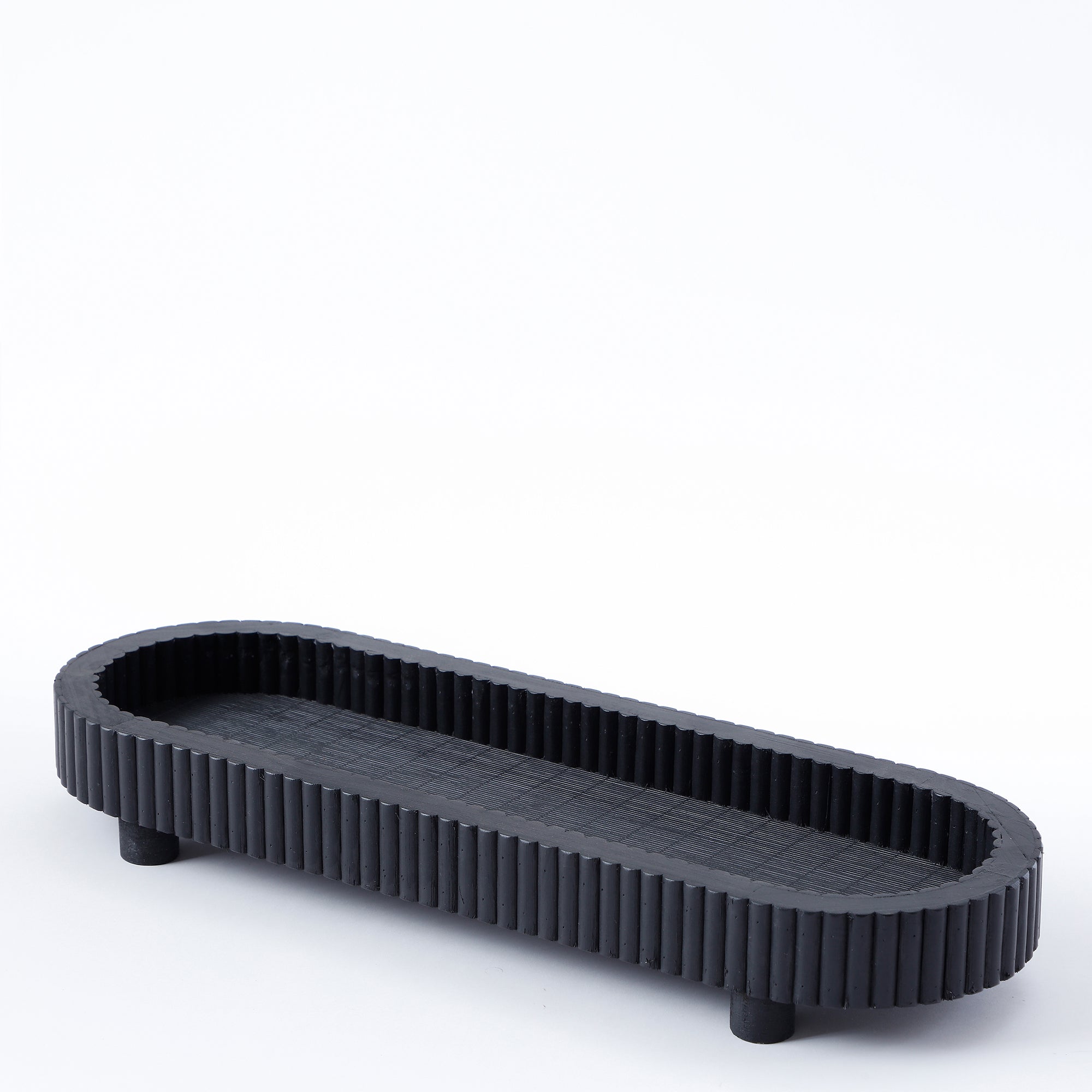 Sia Home Palma plateau décoratif ovale noir 45 cm