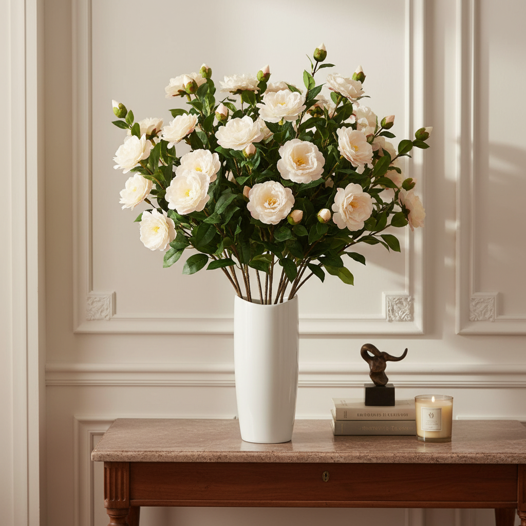 Sia Home Camélia tige artificielle 52 cm crème
