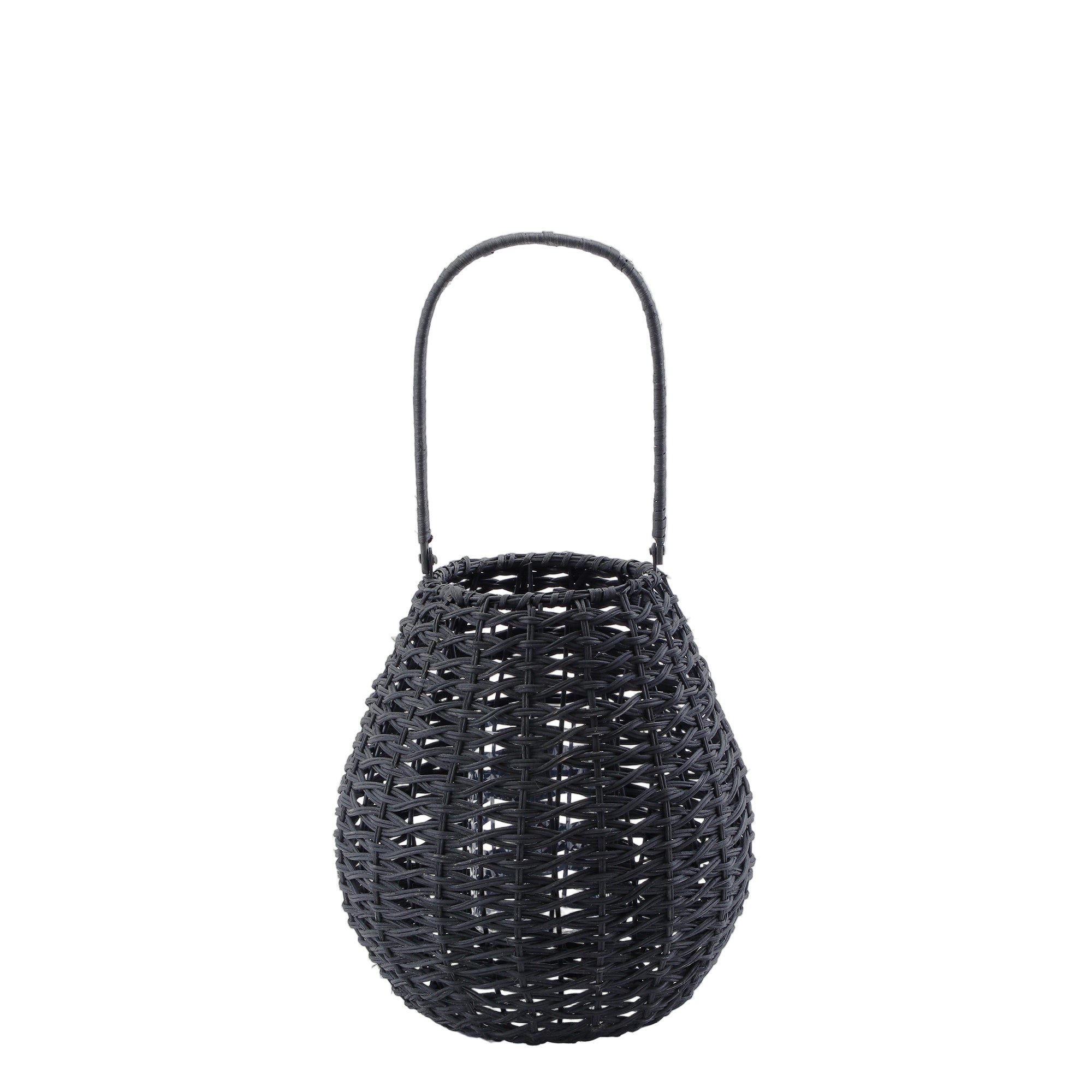 Sia Replay lanterne rotin noir 48 cm avec verre