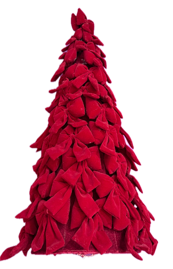 Feuillazur Rungis Sapin noeud rouge velours 130cm Noël