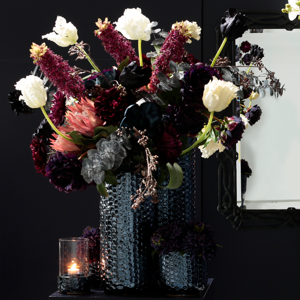 Sia Home Tige Lis Ananas fleur bordeaux 90 cm