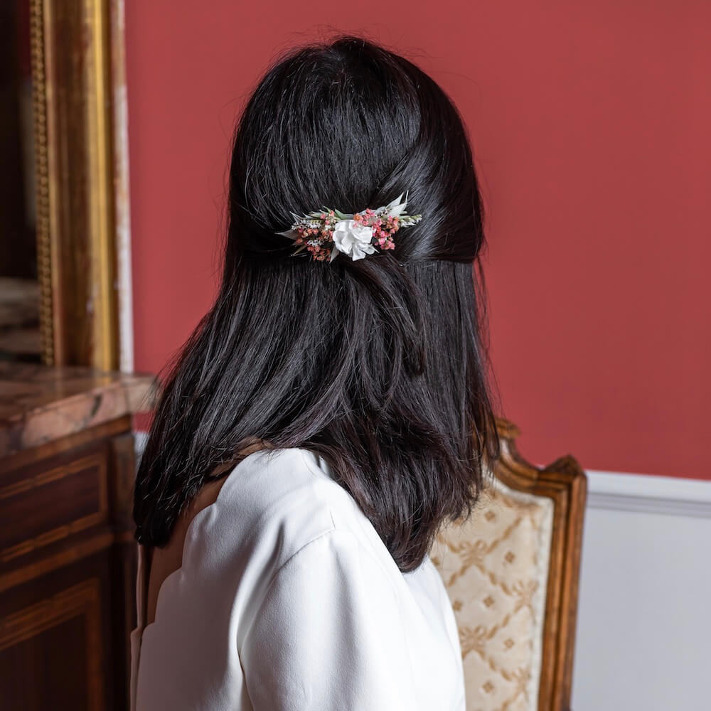 Flowrette Bérénice peigne fleurs séchées mariage champêtre