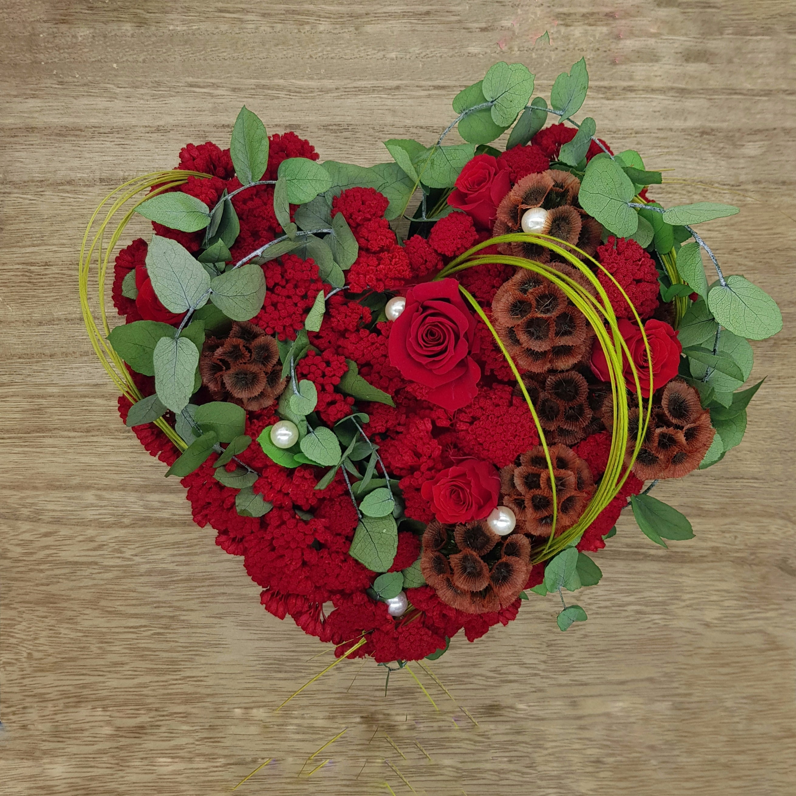 Ateliers Ouchamp Boîtes Rue Achille coeur fleurs 20 cm rose