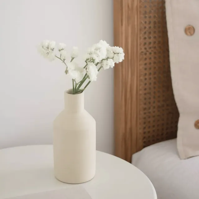 Flowrette Naturalis vase grès beige cylindrique fait main