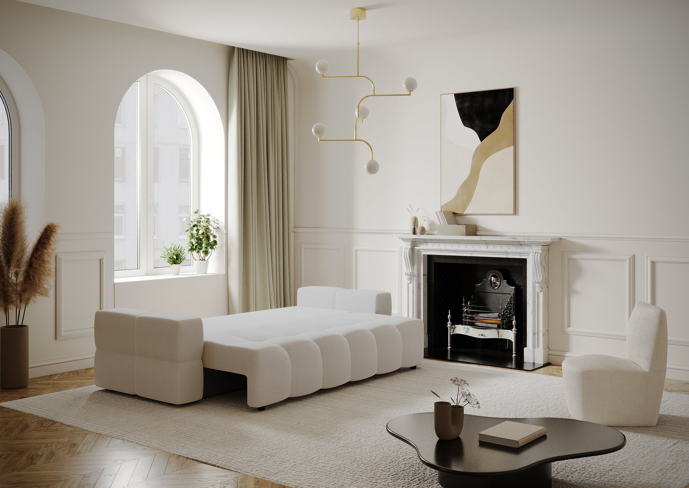 Sia Home Gabriel canapé convertible crème coffre