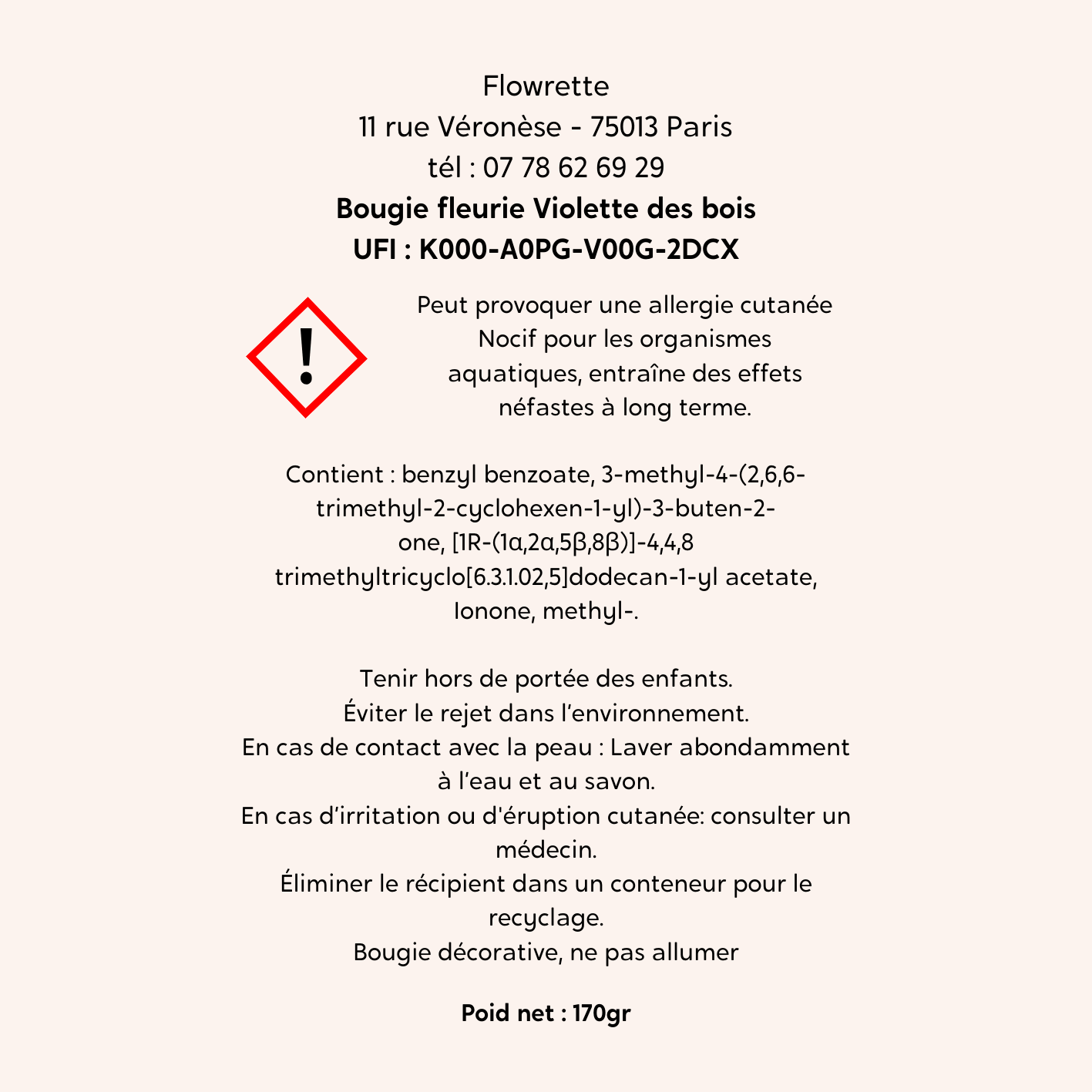 Flowrette Bougies Violette des bois bougie fleurie soja