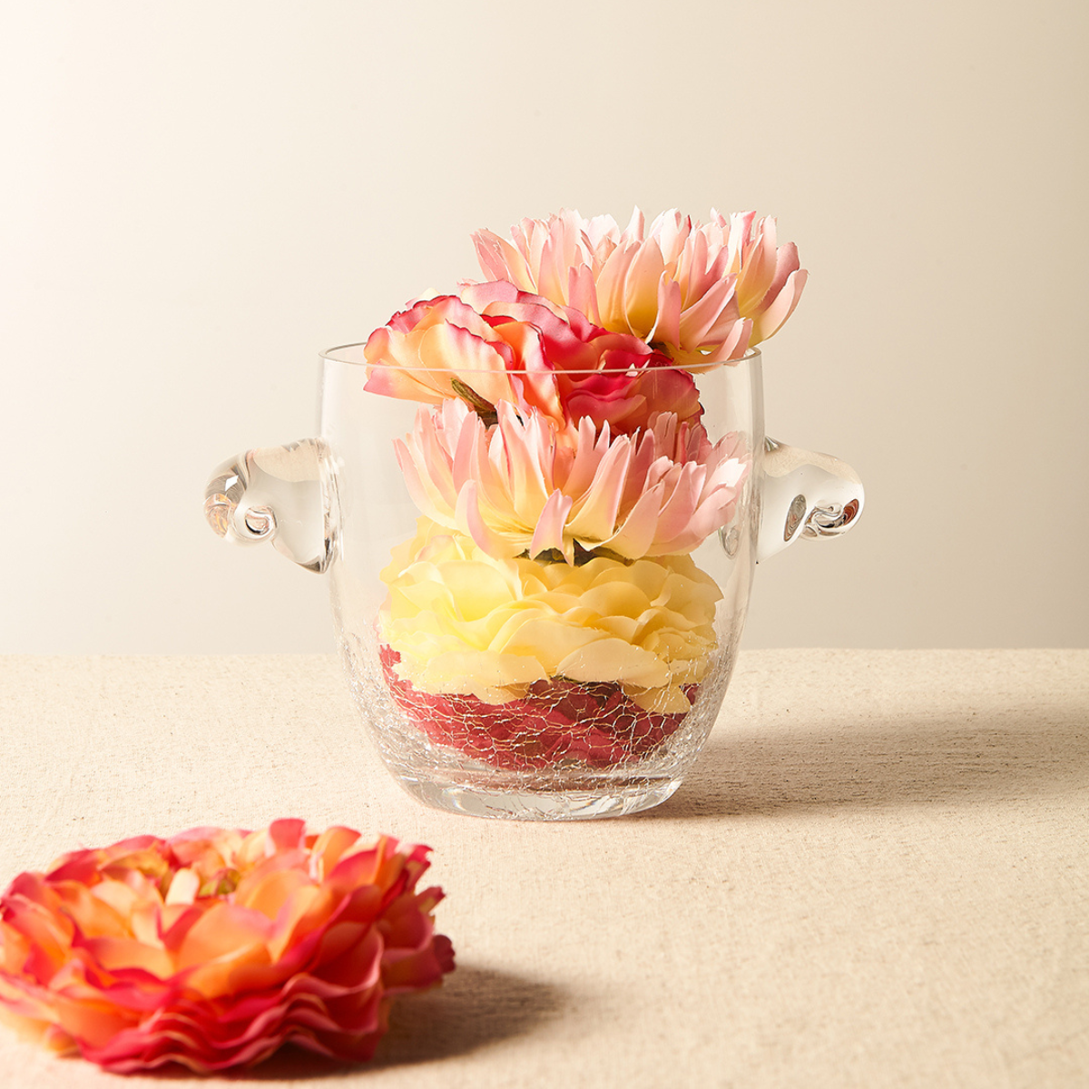 Sia Home mix fleurs artificielles 15 cm rouge pivoines