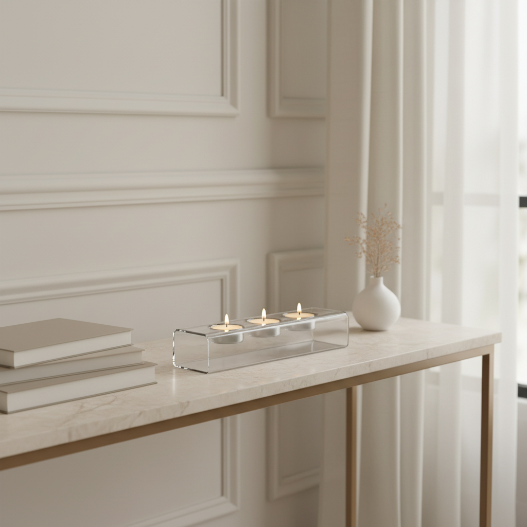Sia Home Rumba porte-bougie verre transparent 5 cm 3 places