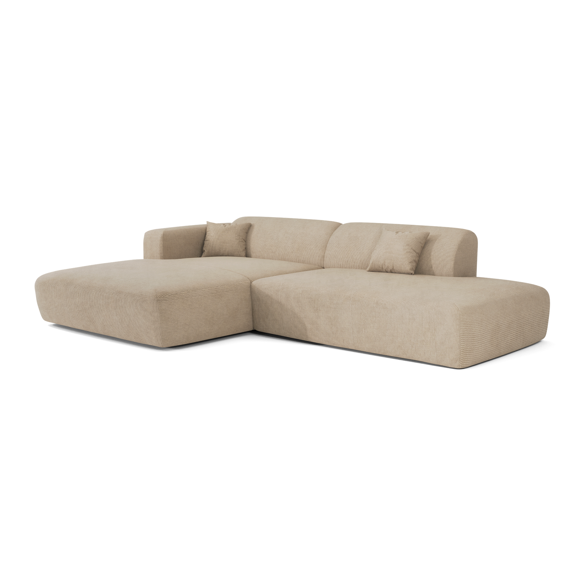 Sia Home Myra Canapé angle gauche ouvert beige