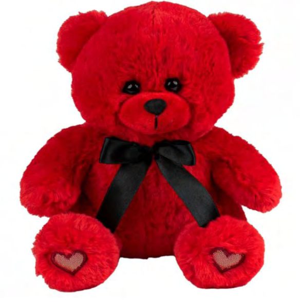 Feuillazur Ours rouge nœud peluche Saint-Valentin rouge