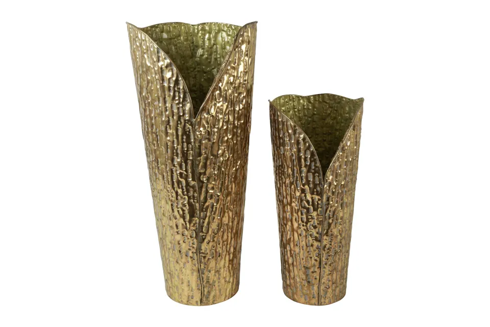 Feuillazur Rungis Axana vase doré verrerie 75cm