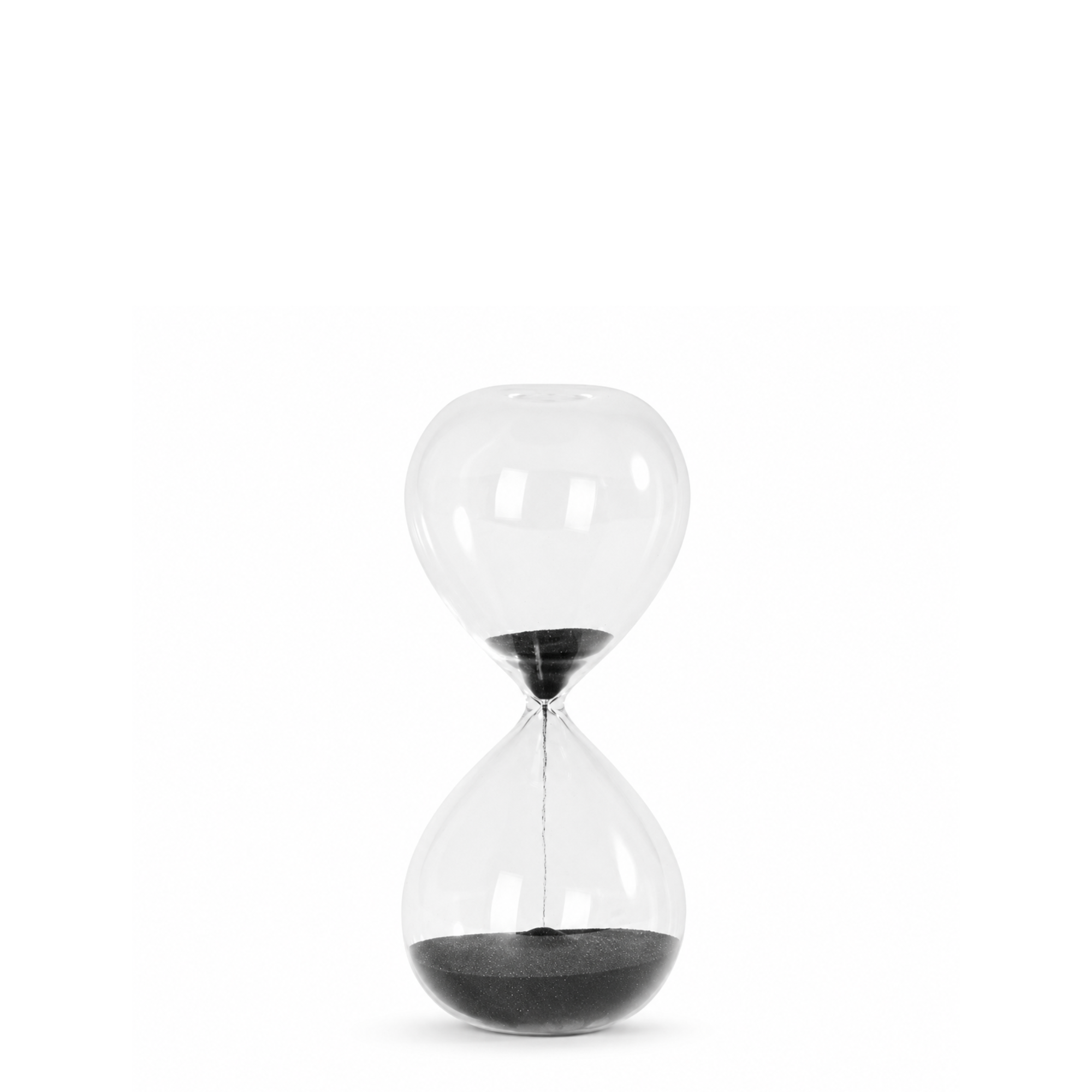 Sia Home Sablier décoratif noir 15 cm verre et sable quartz
