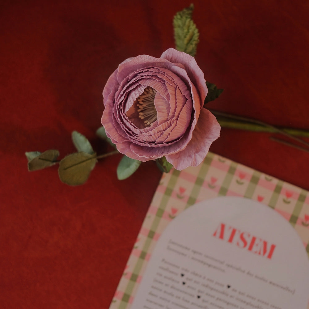 Flowrette Coffret Meilleure ATSEM rose papier vase verre