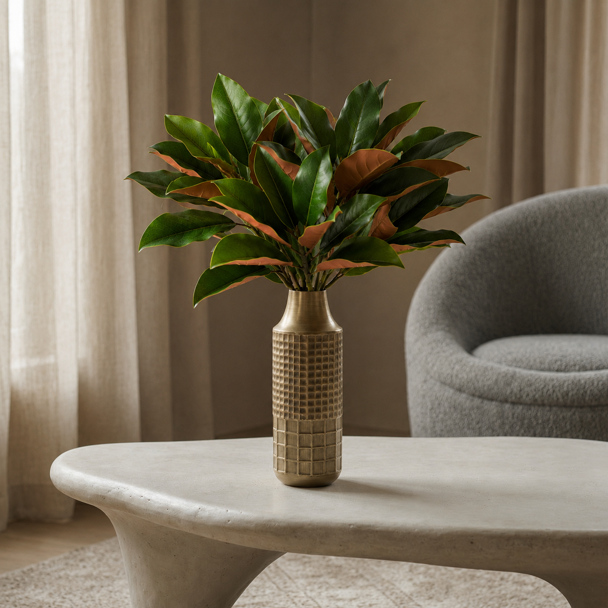 Sia Home Magnolia tige feuillage artificiel vert 76 cm