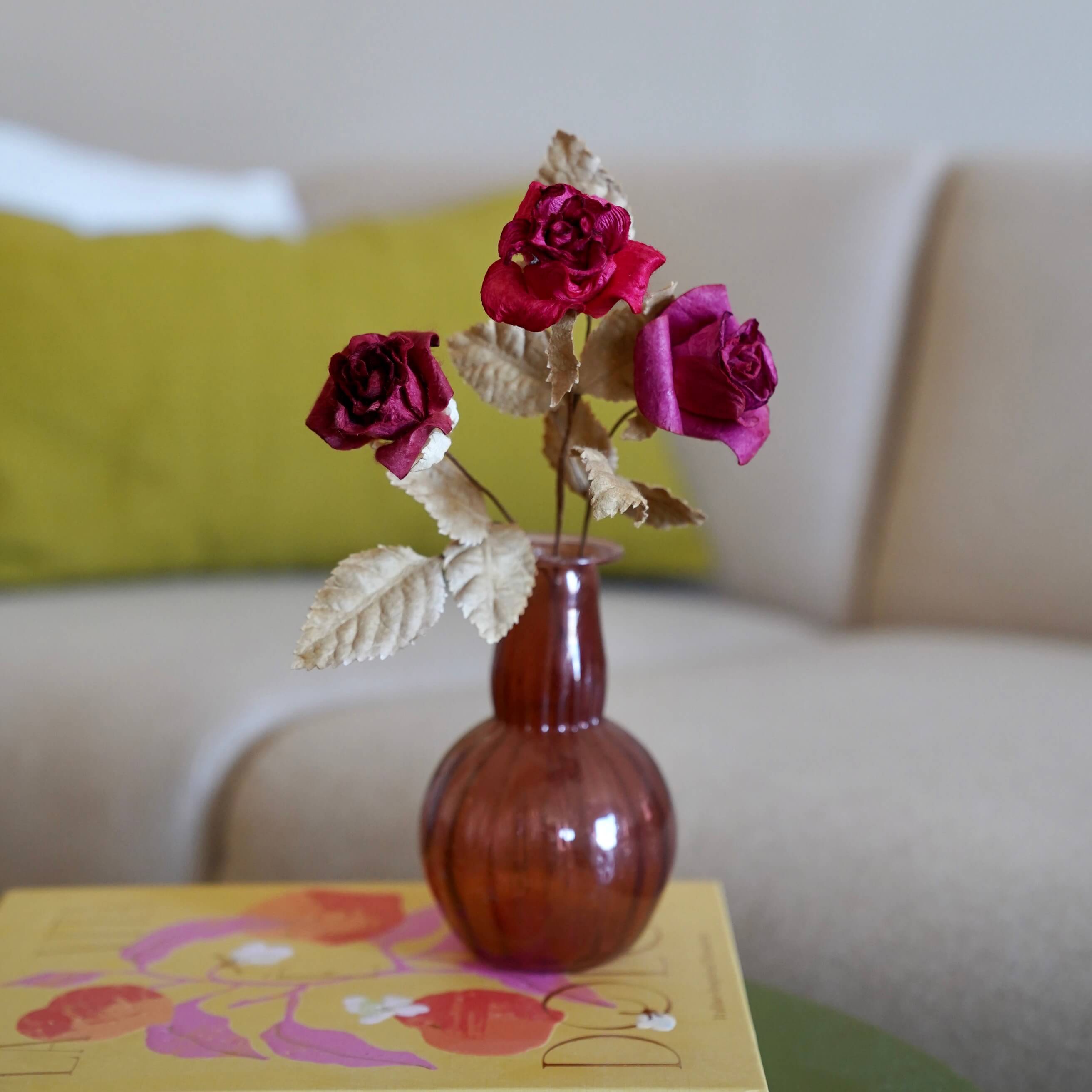 Flowrette Fleurs en papier petite rose papier rouge x1