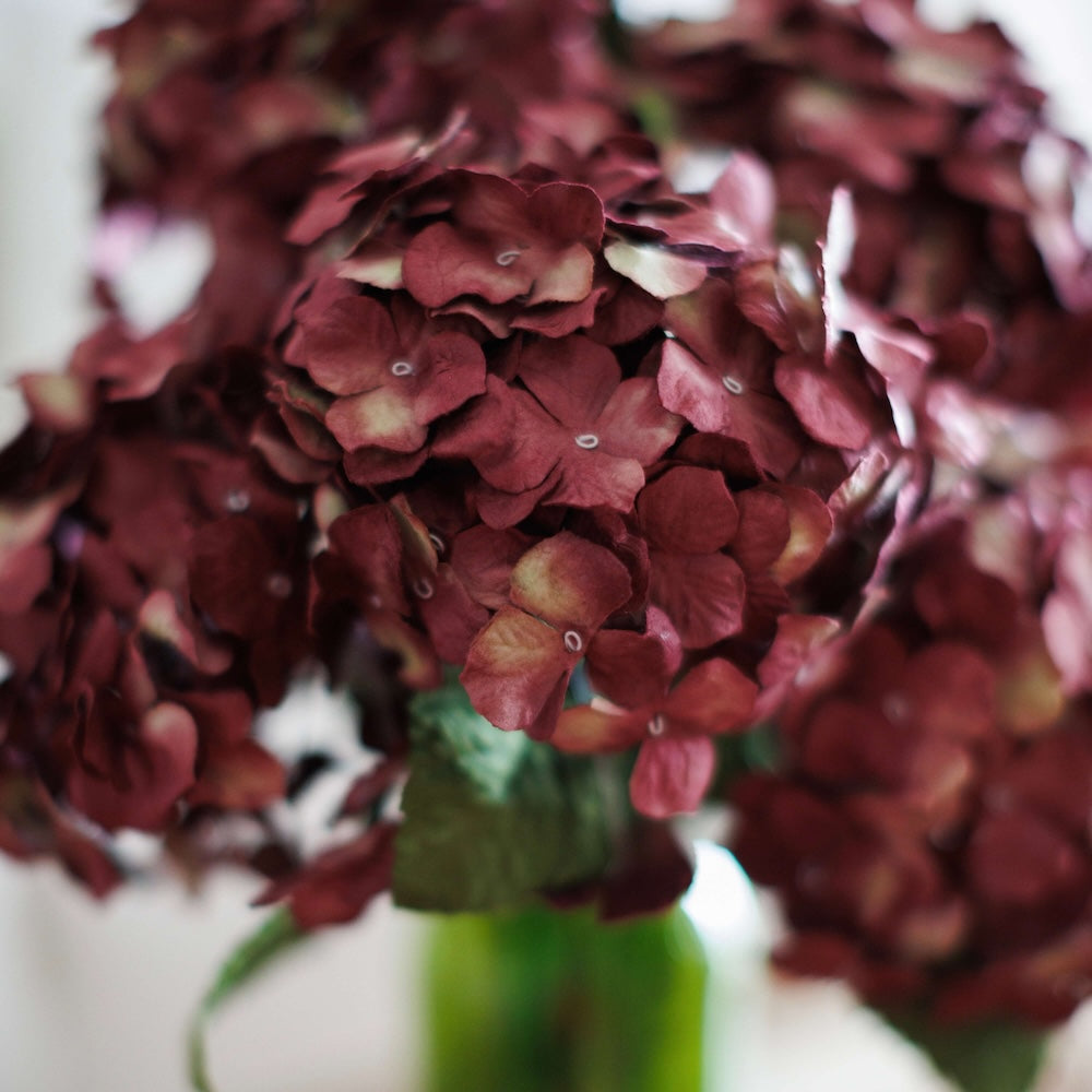 Flowrette Hortensia fleur papier prune à l'unité romantique